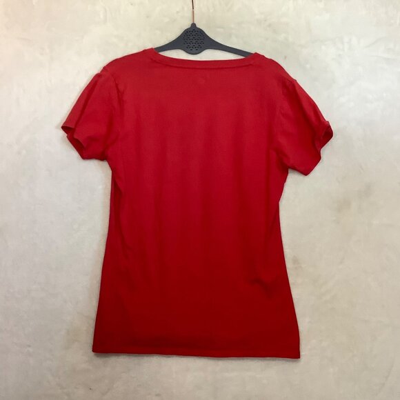 Champion Ohio State University Red V-Neck T-Shirt Women Large - Picture 2 of 6